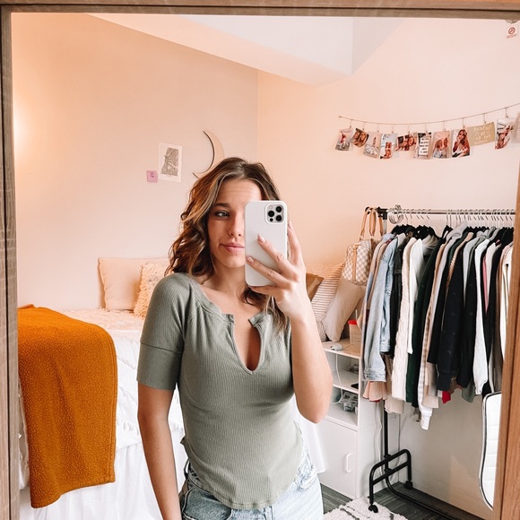 Free People Olive Green Tee!! - Picture 9 of 9